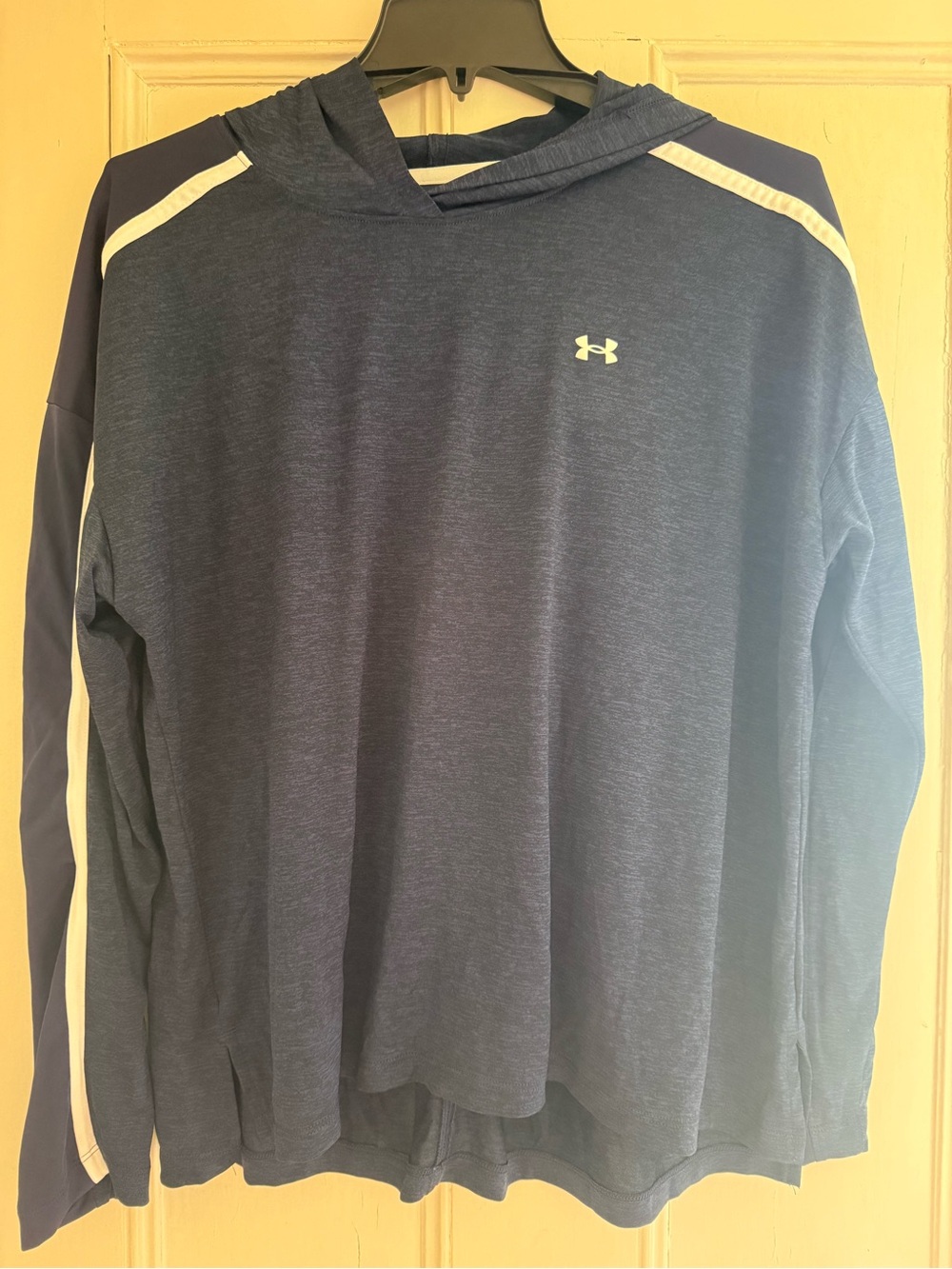 Under Armour Navy Hooded Long-Sleeve Pullover with White Accents